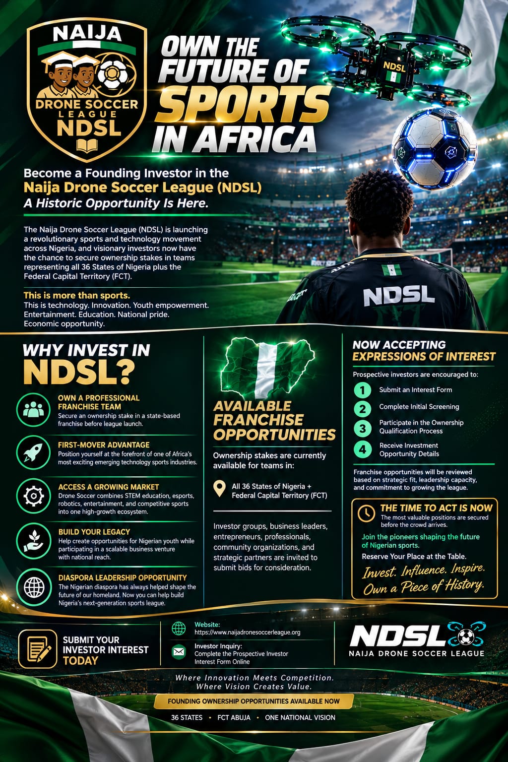 NDSL Founding Investor Opportunity — Own the Future of Sports in Africa